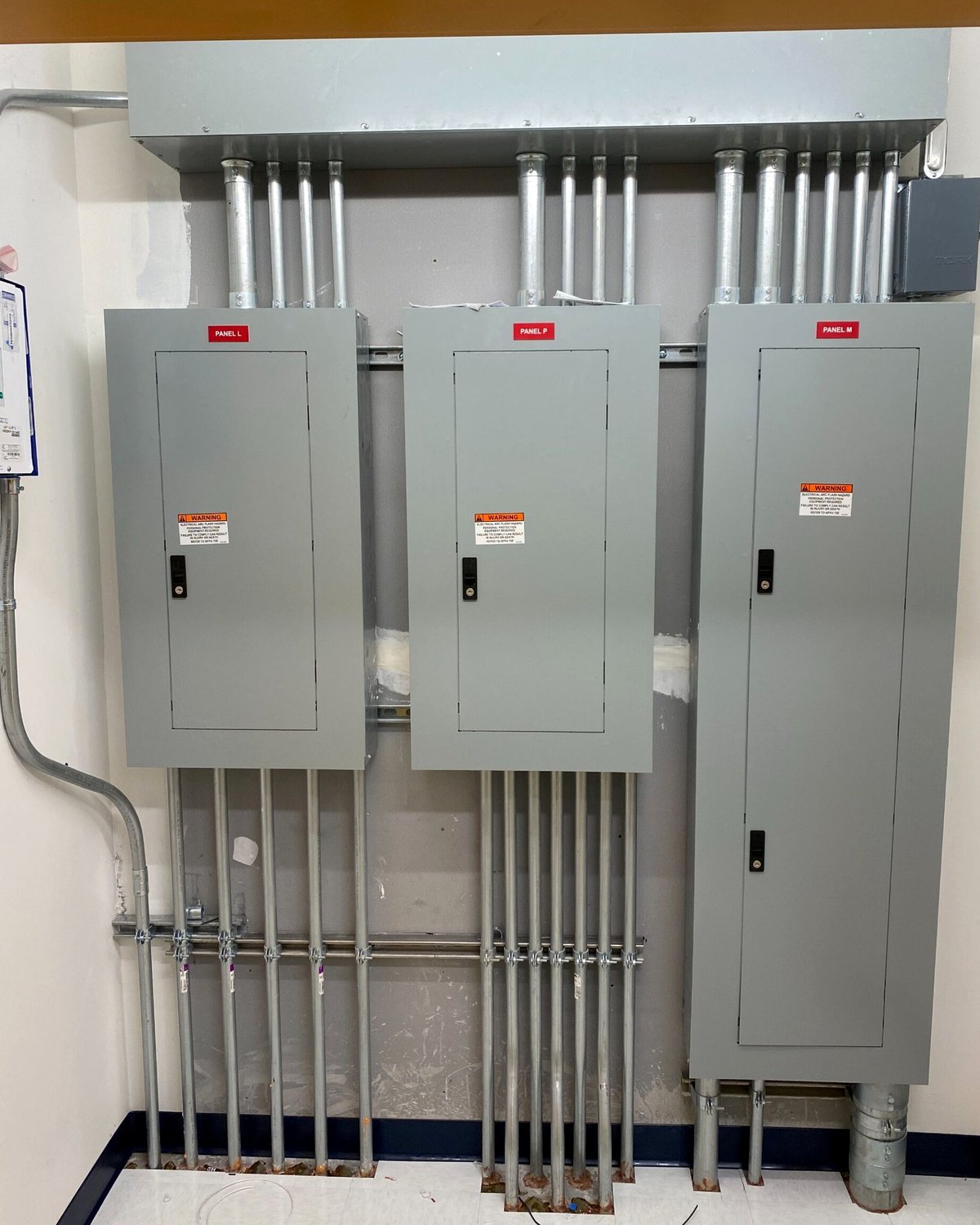 Commercial electrical panel room and distribution equipment