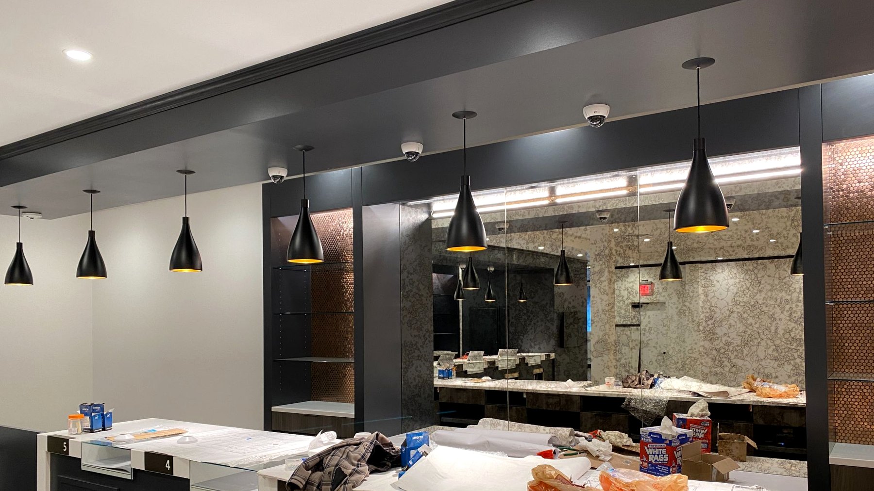 Retail pendant lighting finish detail